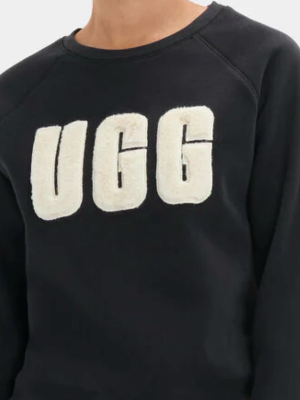 UGG Black Sweatshirt with Cream Sherpa Logo